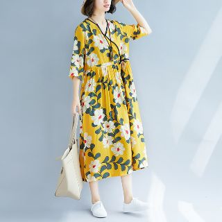 Váy thô maxi họa tiết hoa