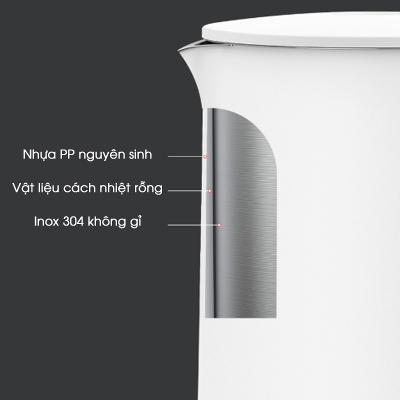 [5 PHÚT NƯỚC SÔI] Ấm Đun Nước Xiaomi Mijia 1A ấm đun nước inox304 Ấm Đun Nước 1800W Đun Sôi Nhanh,Vỏ nhựa PP an toàn