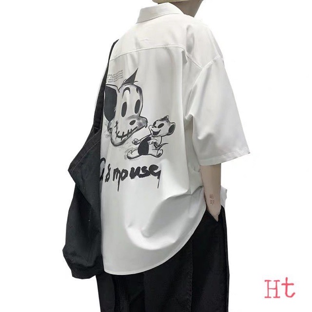 Áo Sơ mi Mèo và chuột in lưng H2B787