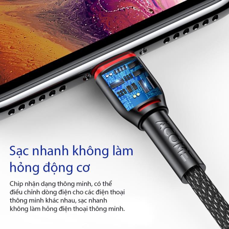 Cáp Sạc Nhanh Type-C Micro USB ACOME Cáp Dù Bền Chắc 100cm