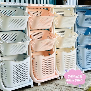 Kệ đựng đồ 3 tầng đa năng 5567, Rổ đựng quần áo 3 tầng có bánh xe nhựa Việt Nhật