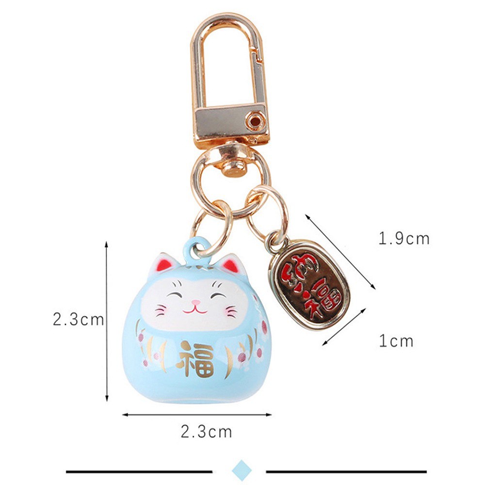 Móc Khóa Silicon Hình Mèo May Mắn Nhiều Màu Dễ Thương