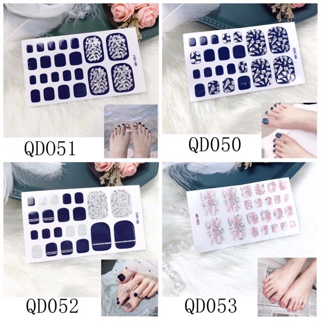 Set dán móng chân nails dán nghệ thuật nhiều màu - có ngay bộ móng đẹp trong 5 phút (Nail wraps / Nail stickers)