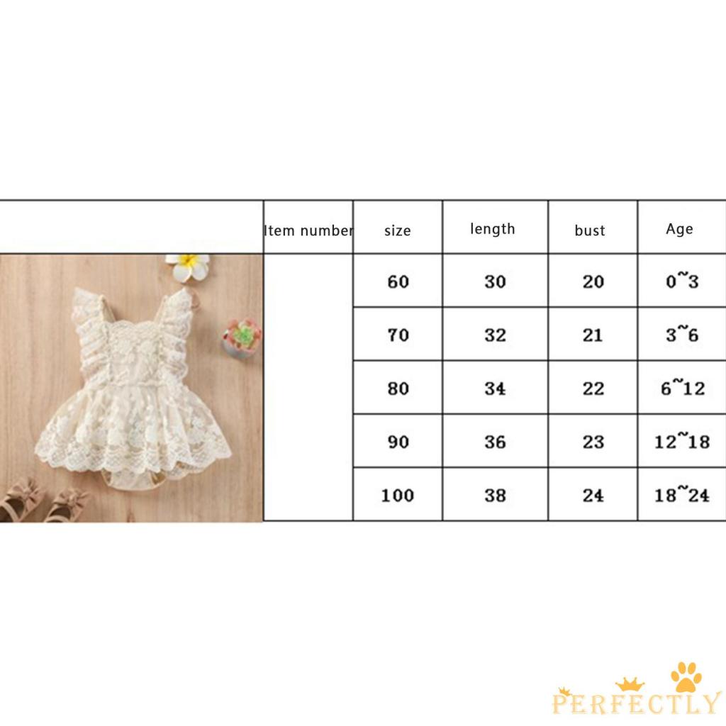 PEF-Baby Girls Summer Romper, Plain Floral Lace Embroidery Skirt Layered Adjustable Straps Snap Triangle-Bottom