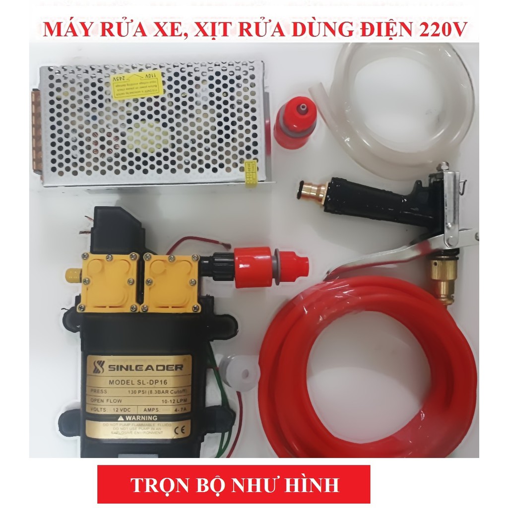 BỘ MÁY RỬA XE ĐIỆN 220V - Máy Bơm đôi - BỘ MÁY RỬA XE ĐIỆN 220V - NGUỒN TỎ ONG