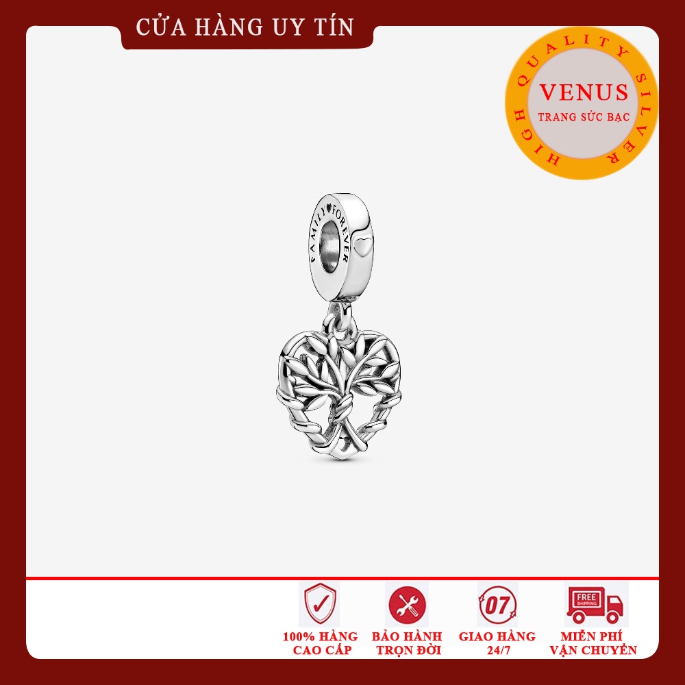 Treo tim cây gia đình- Trang sức bạc Venus