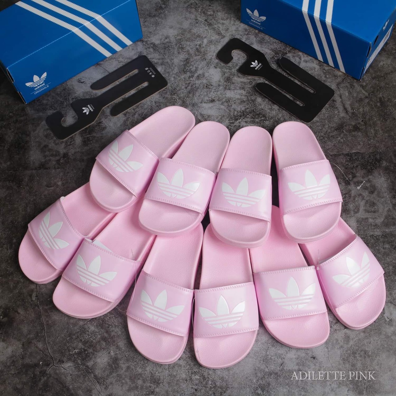 (HÀNG XUẤT XỊN) Dép das hồng nhạt Adilette Slides Lite Pink Women Made in Italy full box tem tag code