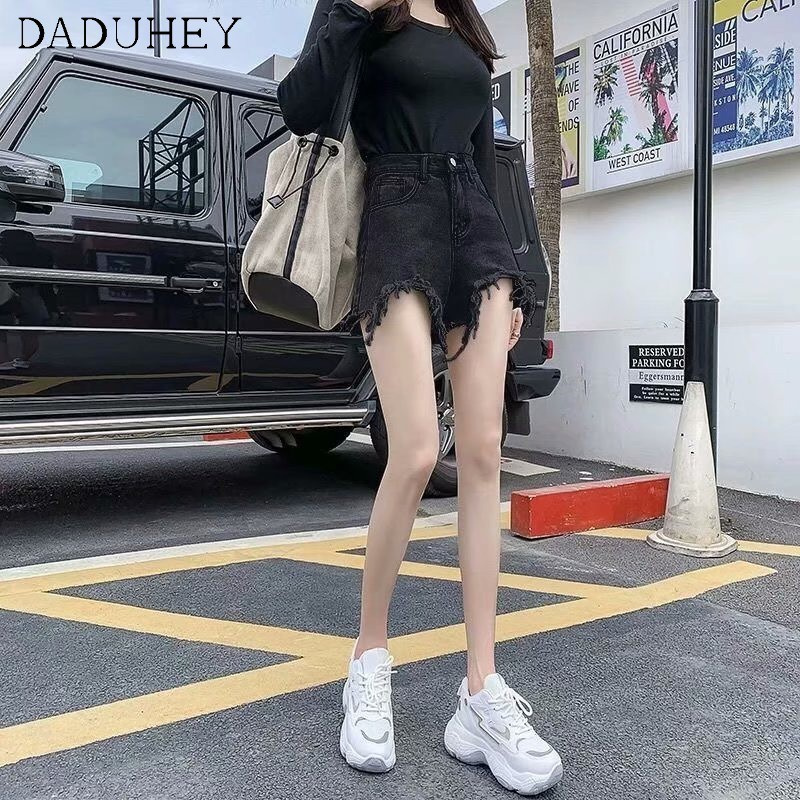 Quần Short Denim Lưng Cao Ống Rộng Thời Trang Hàn Quốc Mới 2021 Dành Cho Nữ