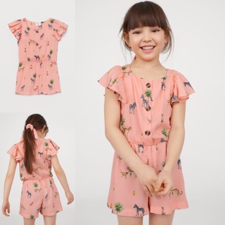 [HM SALE] Jumpsuit HM Hồng Hoạ Tiết Size (3-4y 4-5y 5-6y 6-7y)
