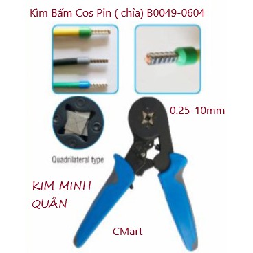 Kìm Bấm Cos Vuông 0.25-10mm² &amp; Cos Lục Giác 0.25-6mm² Pin (Chỉa) B0049 CMart