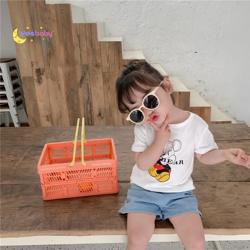 YESBABY Girl Shirt Summer Cacual Cotton Bear Print Top