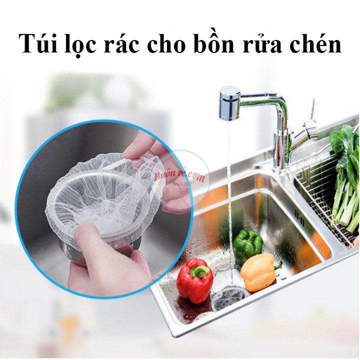 Combo 10 túi lưới lọc rác bồn rửa chén bát giữ lại rác tránh tắc nghẽn cống 00450