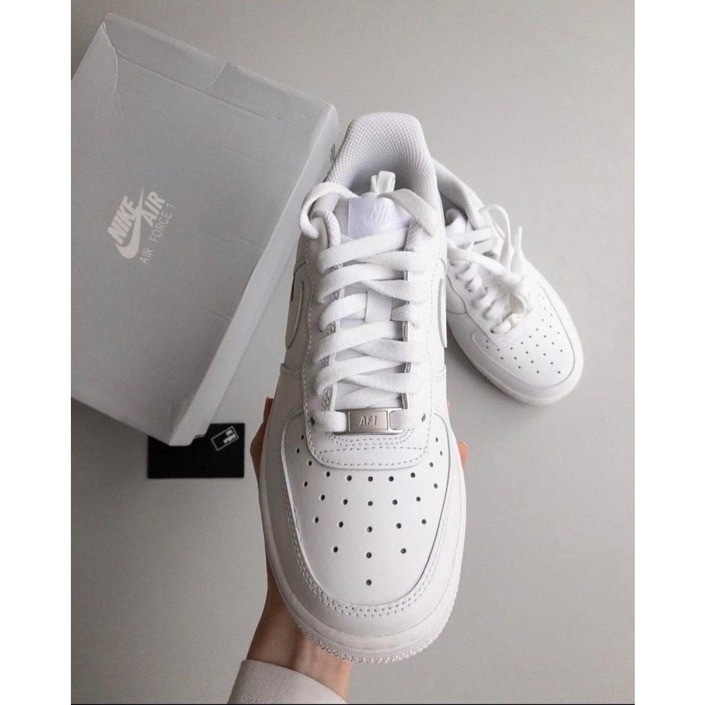 Giày Nike_trắng, Giày Nike_air force 1 màu trắng nam nữ bản đẹp full box bill