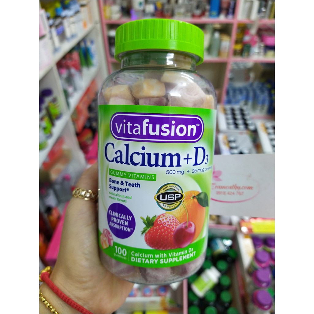 [Mã SR14MAY5 giảm 20K đơn 50K] Kẹo canxi vitamin D3 Vitafusion Date 8-22 | BigBuy360 - bigbuy360.vn