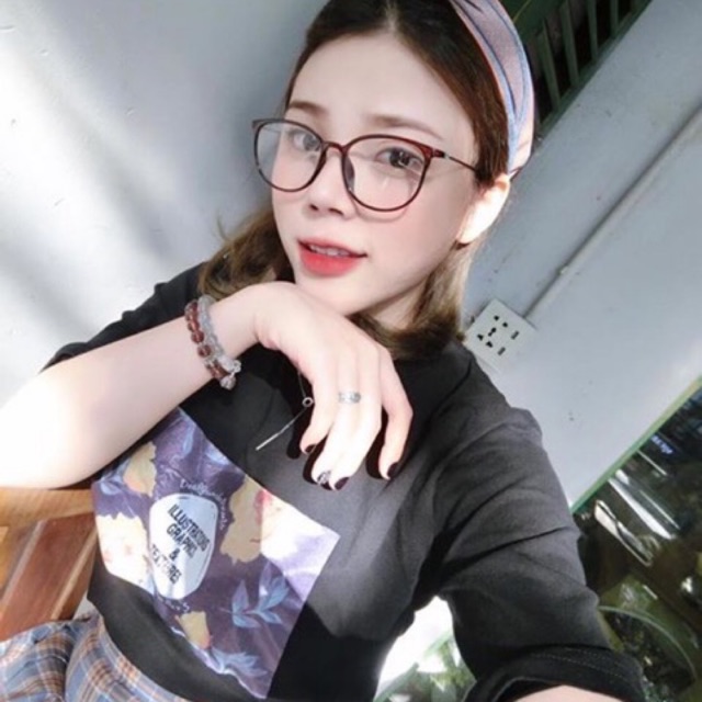 Gọng kính cận tròn càng kính kim loại 872 – Tiệm kính Candy