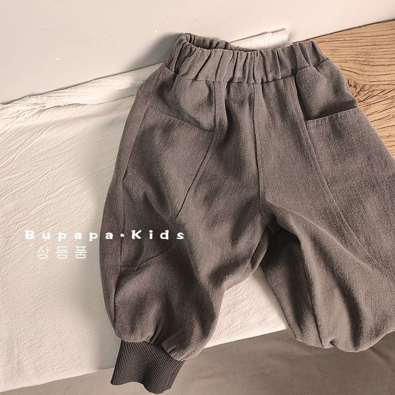 Quần Harem Cotton Có Túi Lớn Phong Cách Retro Cho Trẻ Em