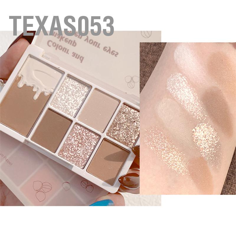 [Hàng mới về] Bảng phấn mắt 7 màu sắc hiệu ứng lì/ ánh nhũ kết hợp trang điểm đa năng thời trang