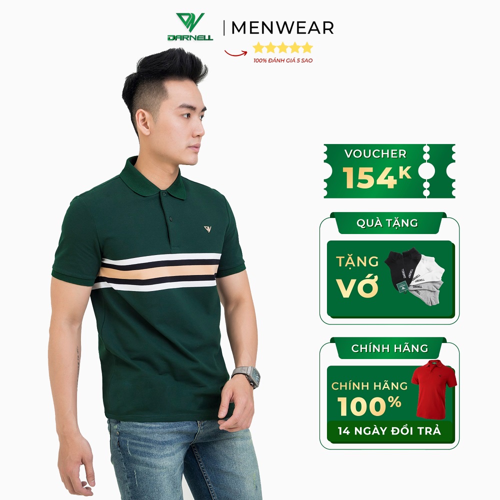 Áo thun polo nam Darnell, áo phông chính hãng cao cấp, áo thun ngắn tay có cổ chất cotton mềm mịn bền đẹp DN11