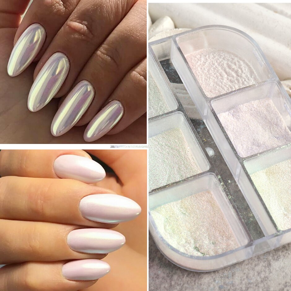 [Hàng mới về] Hộp bột phủ móng tay hiệu ứng tráng gương lấp lánh thời trang