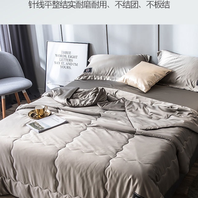 Chăn Đơn/Đôi Vải Lụa Lạnh Mỏng Thoáng Mát Có Thể Giặt