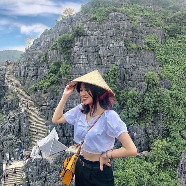 Áo Croptop Nữ Rút Dây - Rere.Store [FREESHIP] - Áo croptop nữ tay bồng rút dây F1-2