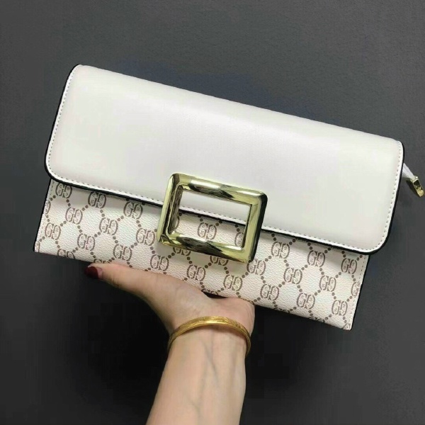 Ví cầm tay nữ dáng dài phong cách Hàn Quốc nữ tính in họa tiết độc đáo màu trắng sữa