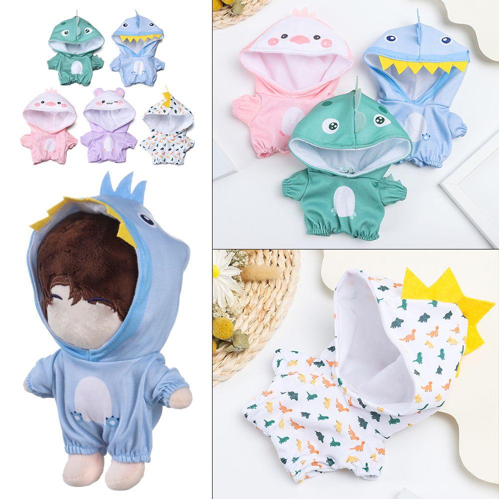 Bộ Áo Liền Quần Cotton Hình Khủng Long/Gấu Hoạt Hình Dễ Thương 20cm Cho Búp Bê