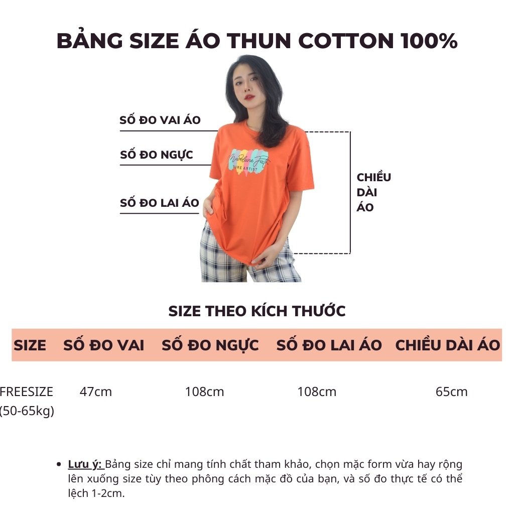 Áo Thun Nữ cổ tròn tay ngắn T&amp;N form rộng xuông in hình+ chữ, vải thun Cotton 100% mềm mại thoáng mát