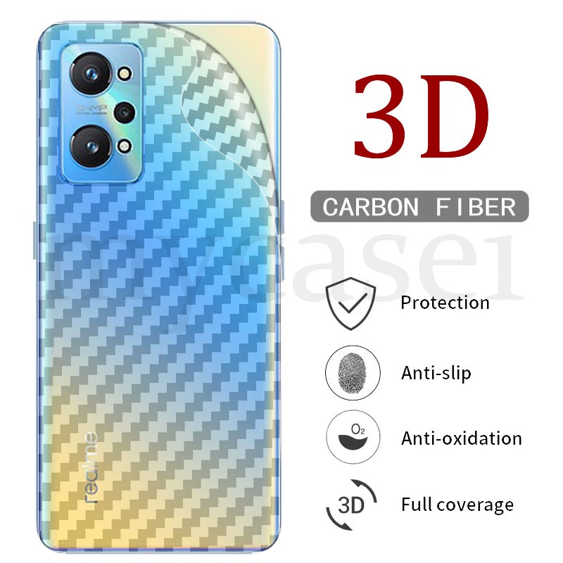 Dán Lưng Điện Thoại Cacbon Chống Vân Tay Cho Realme GT Neo 3T 2 Master Neo Neo2 X7 Q3 Pro V15 Narzo 50A 50i Prime 4G 5G 2022