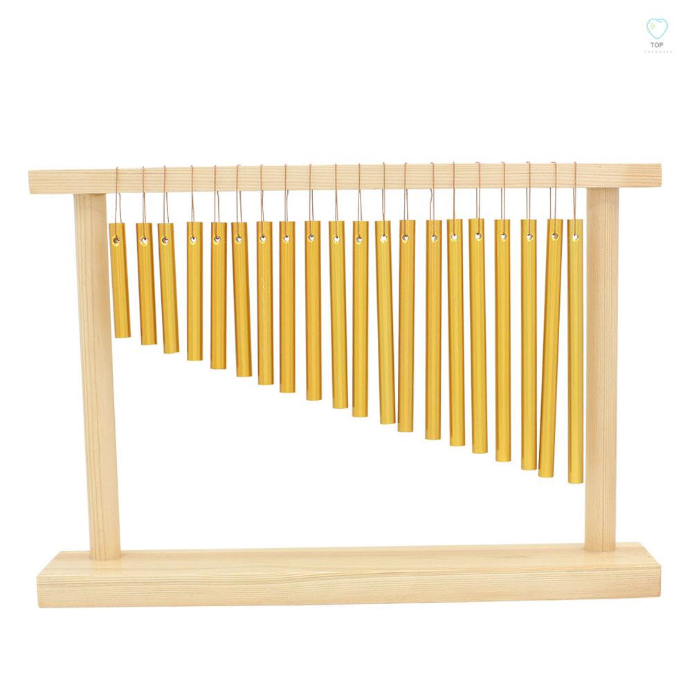 Chuông Gió 20-Tone Để Bàn Với Giá Đỡ Bằng Gỗ