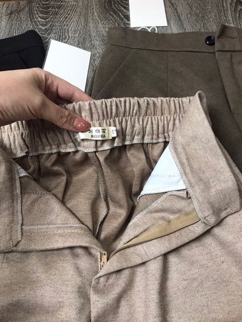 Quần baggy dạ Hàn Quốc cạp cúc hothit 2021 đủ size 40-70kg | BigBuy360 - bigbuy360.vn