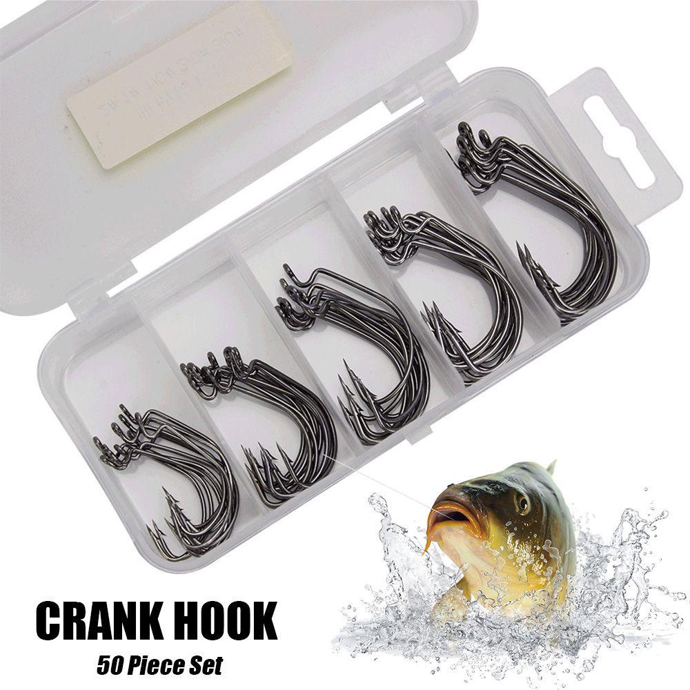 Set 50 Lưỡi Câu Cá Thép Carbon Có Gai Nhọn Chuyên Dụng