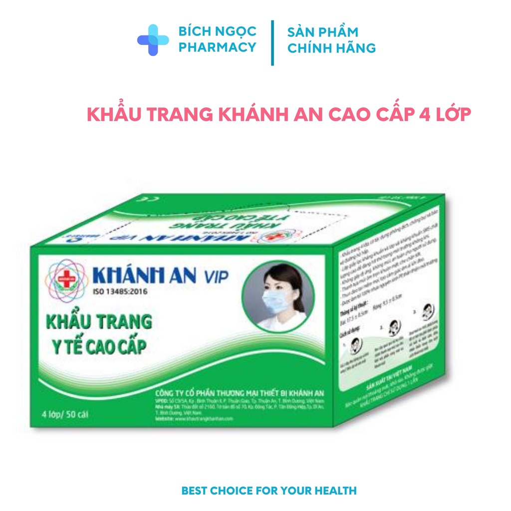 KHẨU TRANG Y TẾ KHÁNH AN - 4 LỚP - hộp 50c