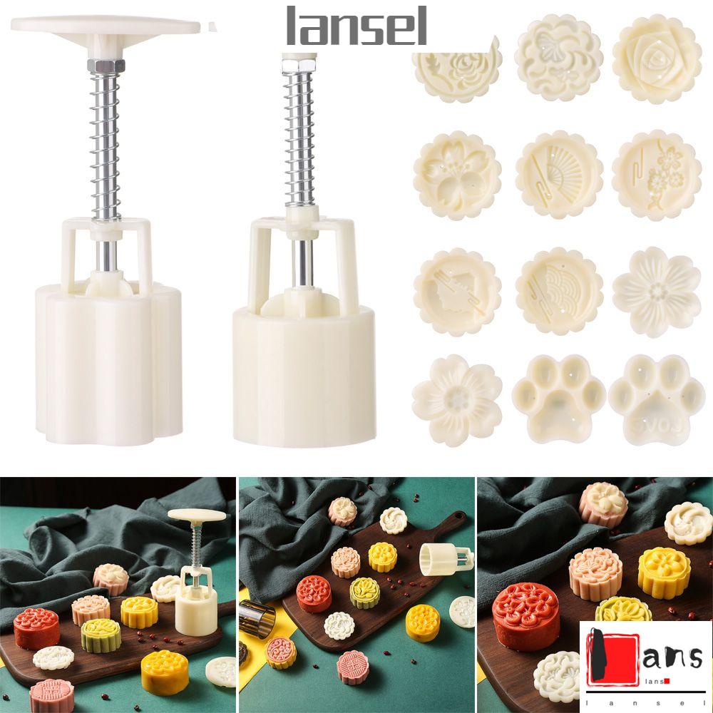 Khuôn Nhựa Nhấn Tay Ép Làm Bánh Trung Thu Hình Hoa Anh Đào/Mèo Sáng Tạo 50g DIY