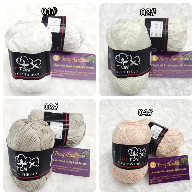 Chỉ cotton móc áo