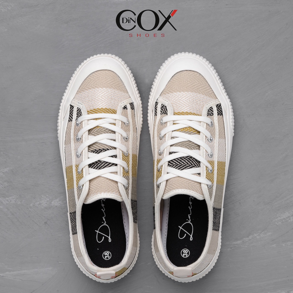 Giày Sneaker Bata Vải Canvas Nữ Dincox C20 Covi Yellow Thời Trang Chính Hãng