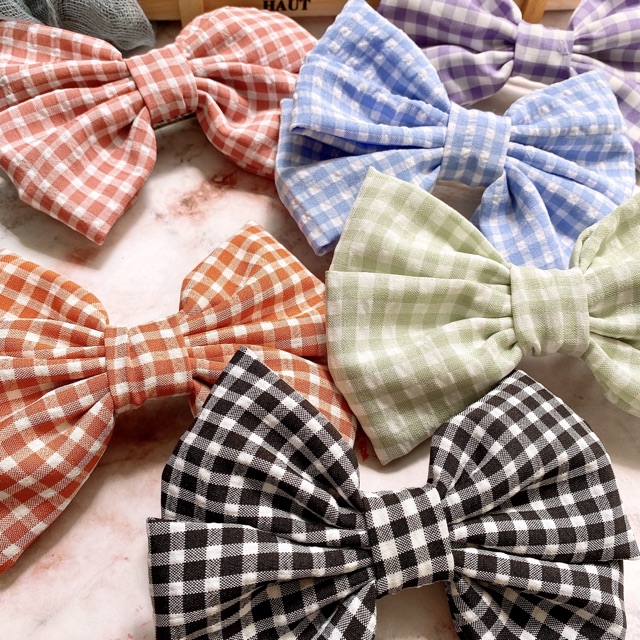 KẸP NƠ TO CARO TIỂU THƯ, PHỤ KIỆN CỘT TÓC ULZZANG