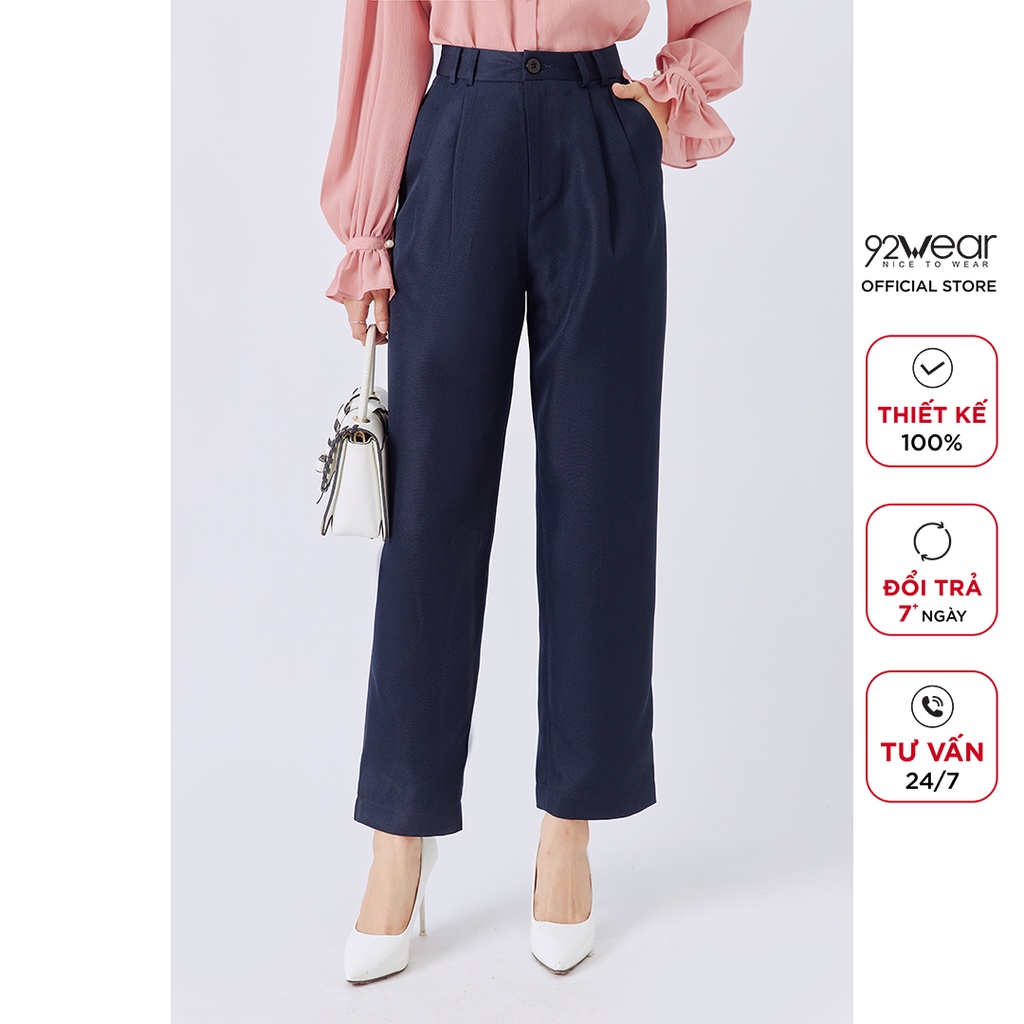 Quầu tây âu nữ 92WEAR thiết kế ống rộng công sở thanh lịch tôn dáng QBW1137