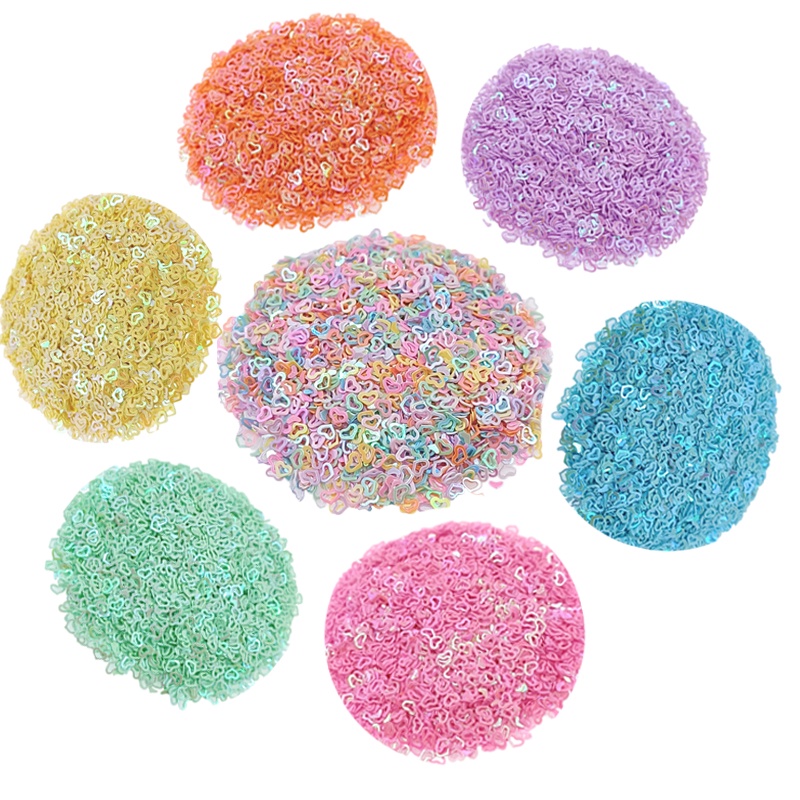 Set 2000 Hạt Kim Sa Hình Trái Tim Rỗng Đính Trang Trí Móng Tay/Điện Thoại/Trang Trí Móng Tay DIY