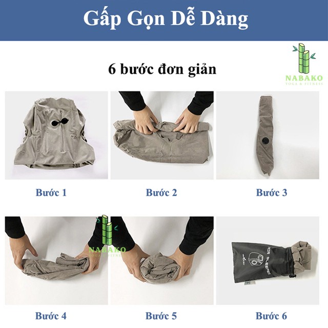 [SIÊU MỀM MẠI] Gối Ngủ Văn Phòng, Máy Bay, Gối Ngủ Bơm Hơi Gấp Gọn Cầm Tay, Trên Máy Bay, Ô Tô - Nabako