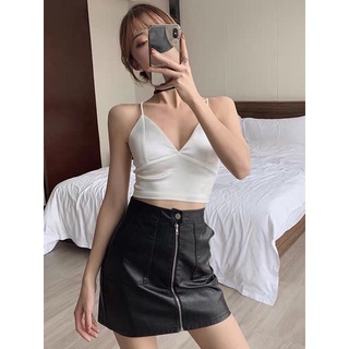 Áo bra hai dây lụa satin có đệm ngực - Hàng Quảng Châu cao cấp - Freesize <60kg