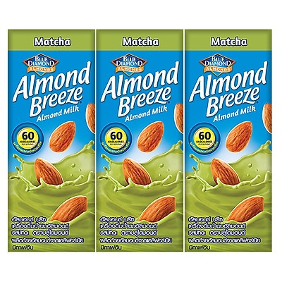 Sữa hạt hạnh nhân ALMOND BREEZE Matcha 180ml/hộp