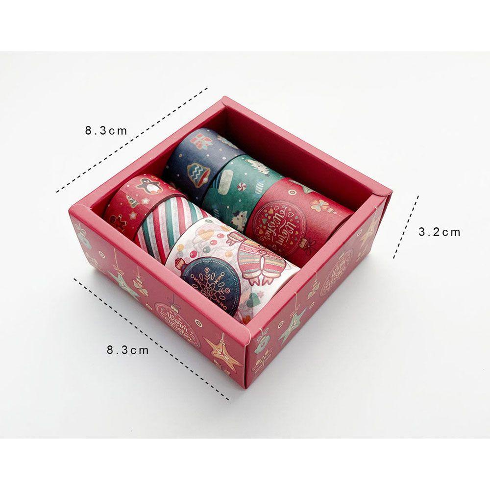 Bộ 6 Cuộn Băng Keo Washi An Toàn Không Độc Hại Dùng Trang Trí Giáng Sinh
