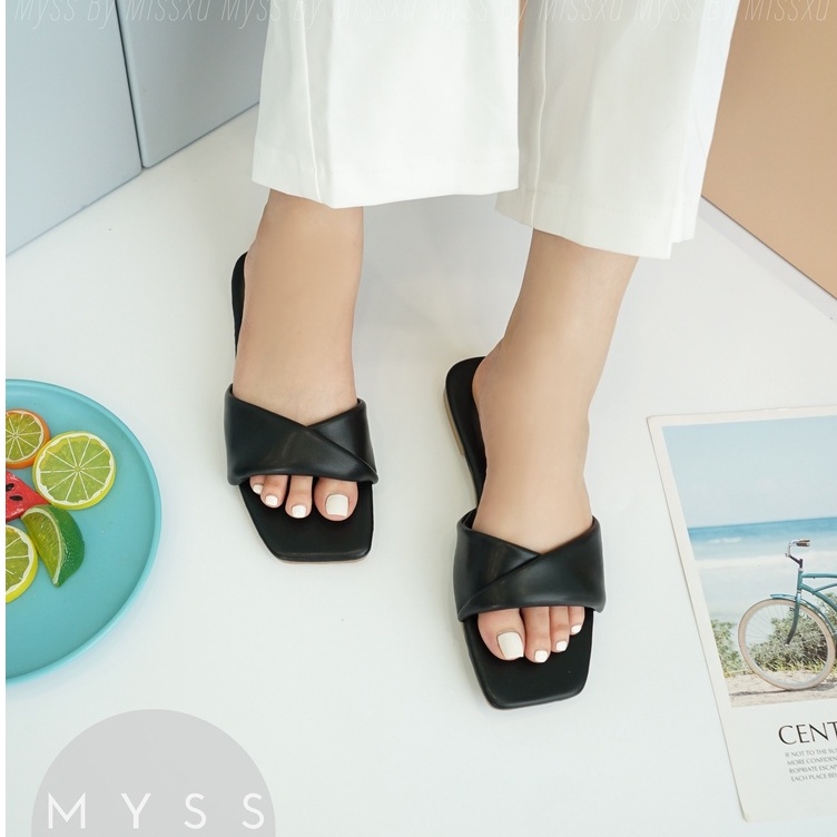Dép bệt nữ quai ngang đắp chéo thời trang MYSS - DE95