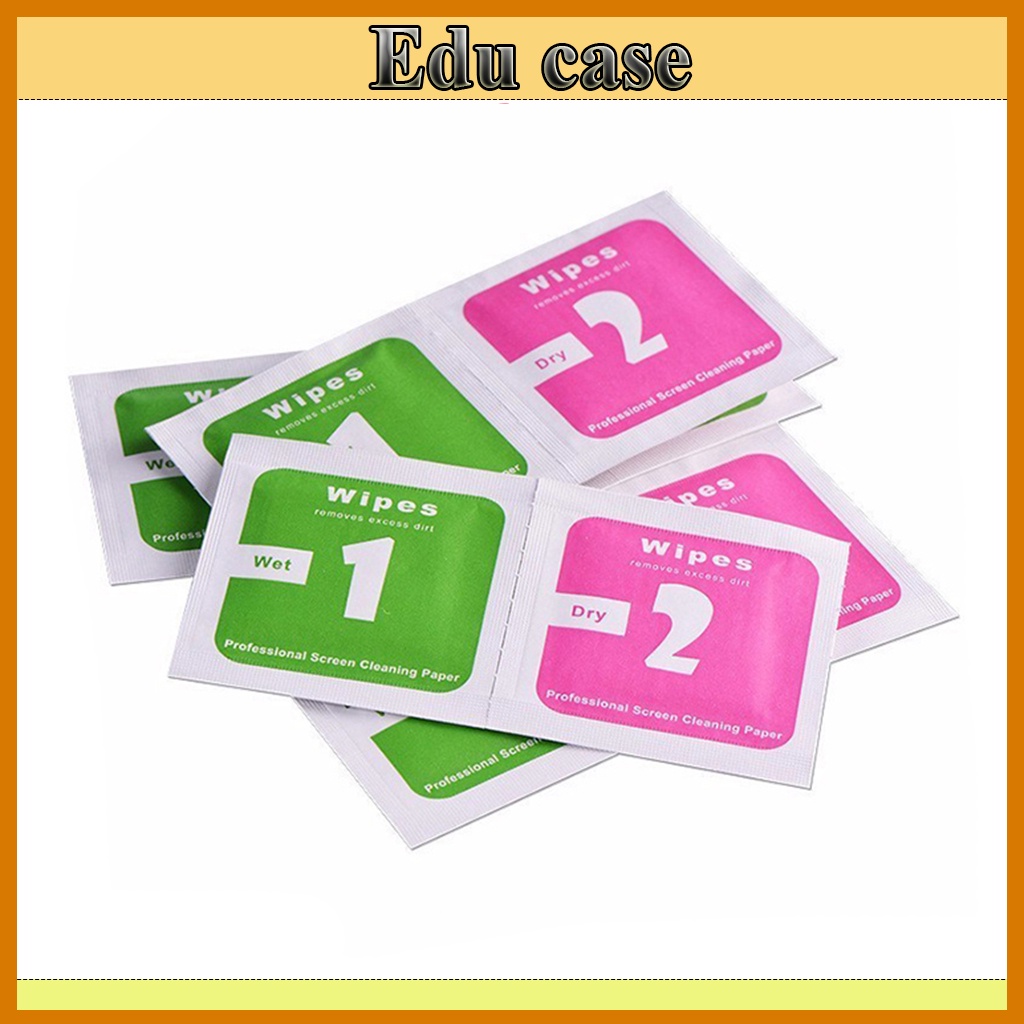 Giấy lau 1/2, Vệ sinh màn hình điện thoại ,ipad, kính, máy tính bảng "trước khi dán kính cường lực-PPF " Educase