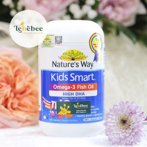 DHA Nature's Way Omega 3 Fish Oil Trio vị hoa quả cho bé từ 12 tháng