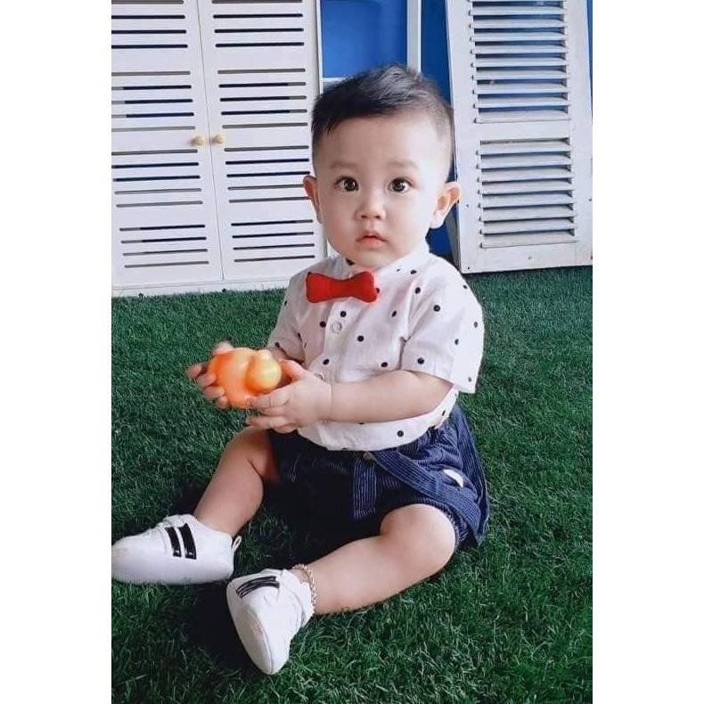 Yếm Chấm Bi Bé Trai  Sang Chảnh Bảnh Bao cho bé 1-4 tuổi- Shubishop.vn .