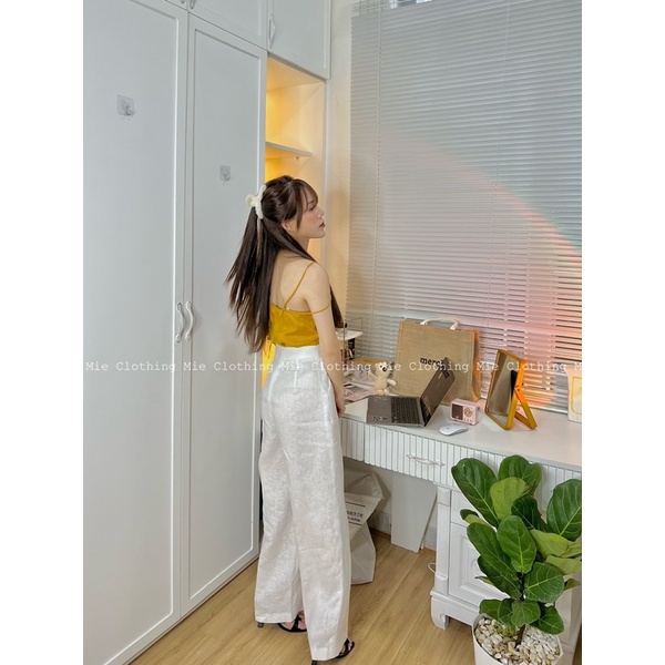 MIE MIN Quần Linen Mie khoá kéo sau lưng