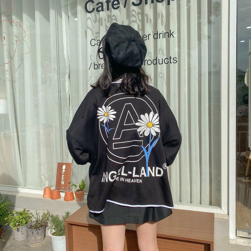 Áo Khoác Cardigan Thun Nỉ Ngoại In Bông Cúc Siêu Dễ Thương