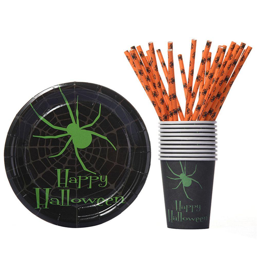 YEW Set 10 Đĩa Giấy Họa Tiết Halloween
